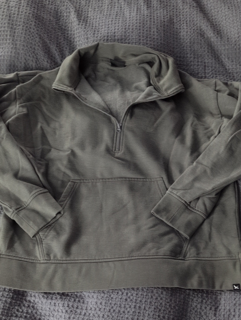 NWOT Eddie Bauer Olive Green Lightweight Half-Zip Shirt Jacket Small